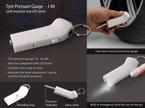 Tyre Pressure Gauge Keychain With Torch