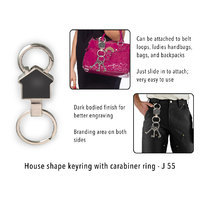 House Shape Keyring With Carabiner Ring