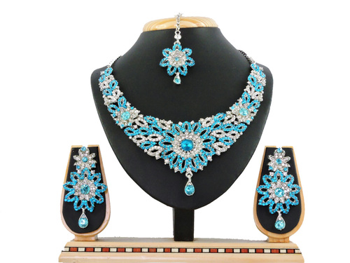 Rhodium Blue Necklace