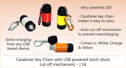 USB Chargeable Torch with Keychain