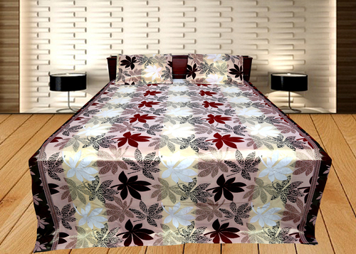 Velvet Silk Bed Cover Floral