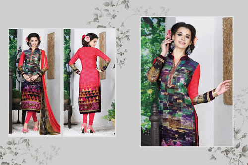 Multi Color Crape Suit