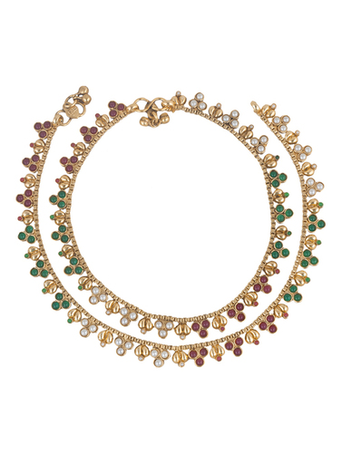 Antique Polki Anklets