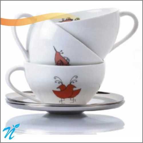 Artt D Inox "Bird Range Cups And Saucer Set"