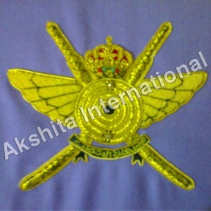 Hand embroidery zari emblem