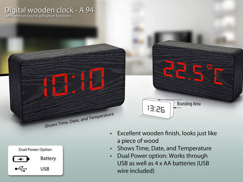 Digital wooden clock (big size)