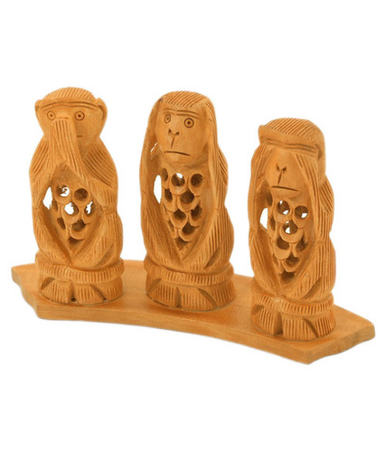 Wooden Gandhiji Monkey Set Handicraft