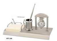 Table Clock with Pen Stand & Memo Holder