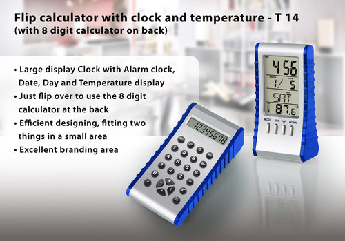 Calculator with clock & Temperature
