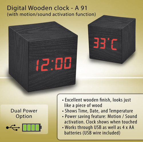 Digital Wooden Clock