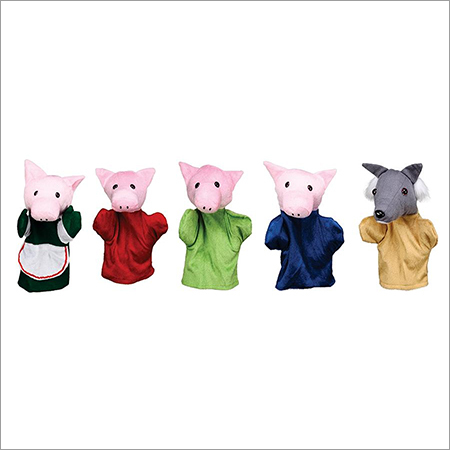 THREE LITTLE PIGS - Soft Fabric Finger Puppets 5-7 cm, Pink | Imagination Boost, Emotional Expression, Vocabulary Growth