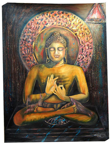 Oil Painting Of Saint Buddha For Family Peace