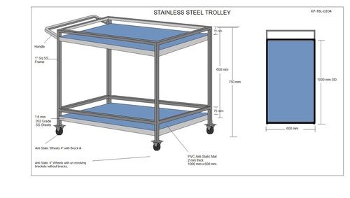 SS Trolley - 2 Shelves