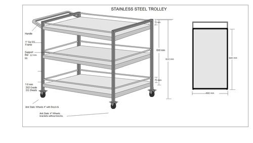 SS Trolley - with Round Bar