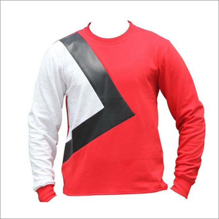 Mens Crew Neck Sweatshirts - Cotton Blend, S-XXL, Red | Soft Fabric, Comfortable Fit, Durable Material, Long Sleeves