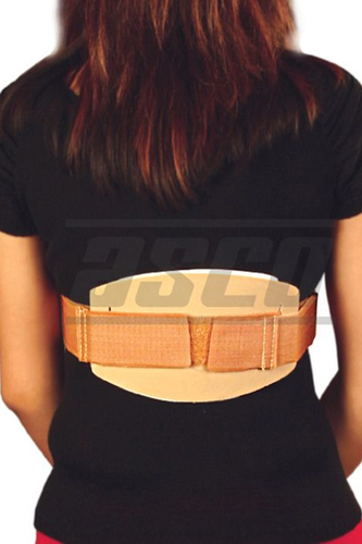 Hyper Extension Brace (Ash Brace)1 - Leather, Universal Size, Beige | Adjustable Fit, Three-Point Pressure, Lumbar Support, Straps and Buckles