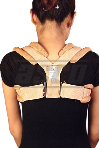 Meek Clavicle Brace - Foam Fabric, S-XL, Beige | Firm Support, Easy Adjustment, Comfortable Pads, Posture Correction