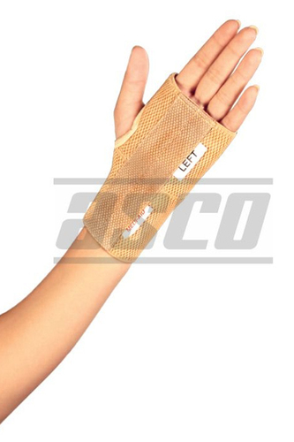 Elastic Cock-up-Splint Small - Coated Fabric, Foam, Beige | Wrist Immobilization, Adjustable Buckle & Velcro Straps, Thumb Support