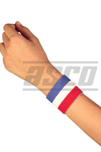 Wrist Band - Elastic Fabric 8x3 cm Blue, White, Red | Wrist Support, Elbow Protection, Pain Relief, Sprain Prevention