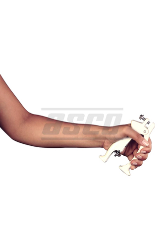 Hand Gripper1 - Plastic, 5x3x2 Inches, Off-White | Ergonomic Grip, Adjustable Resistance, Portable Design