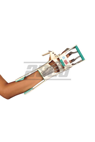 Dynamic Radial Palsy Splint with Finger Thumb Attachments - Plastic Metal, S-M-L, Off-White | Adjustable, Washable, Reusable, Lightweight, Spring-Based Wrist Tension