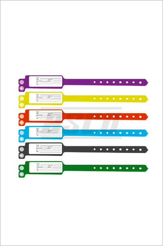 Patient ID Tags - Vinyl, Adult 25x2.5 cm & Child 17x1.9 cm, Multiple Colors | Waterproof, Tamper-Proof, Lightweight, Snap Closure