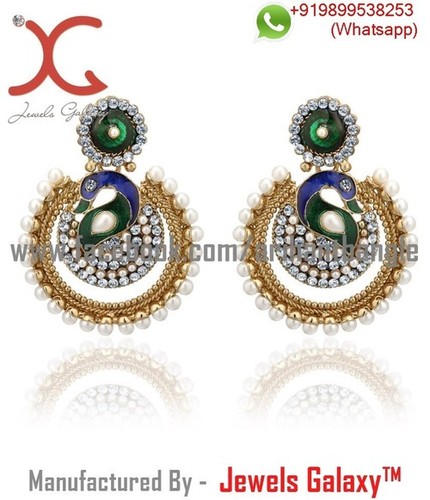 Jewels Galaxy Australian Diamond Studded Mayur Earrings