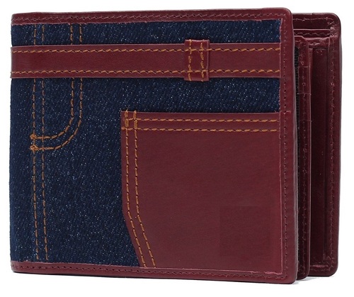 Leather with Canvas Mens Wallet