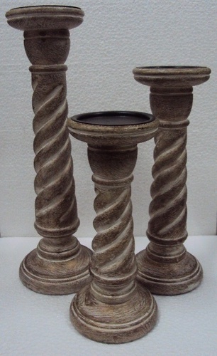 Wooden Candle Stand,Set Of 3 Pcs.
