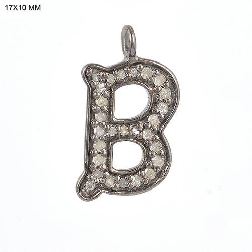 B Alphabet 925 Silver Diamond Charm Pendant Gender: Women