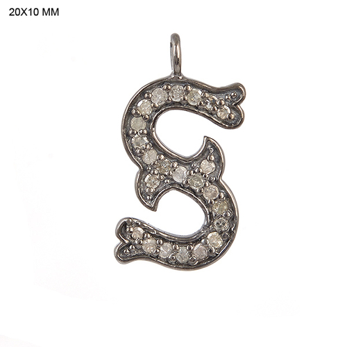 925 Sterling Silver Charm Alphabet S Pendant Gender: Women
