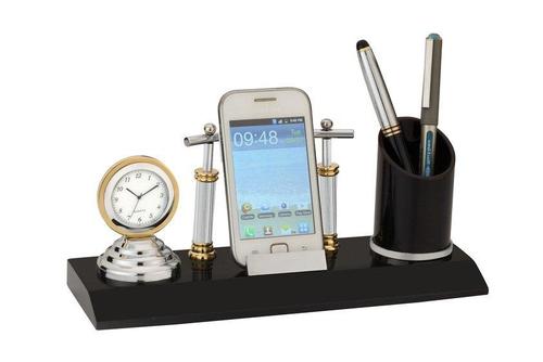 Pen Stand With Clock And Mobile Stand