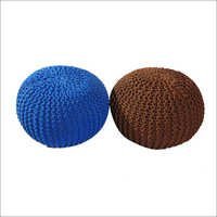 Hand Knitted Cotton Pouf