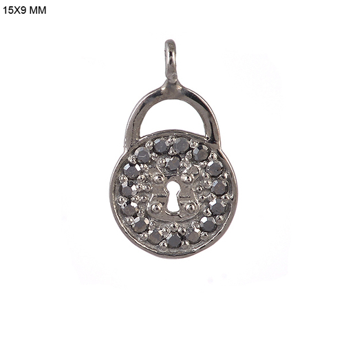 925 Sterling Silver Diamond Lock Charm Jewelry Gender: Women