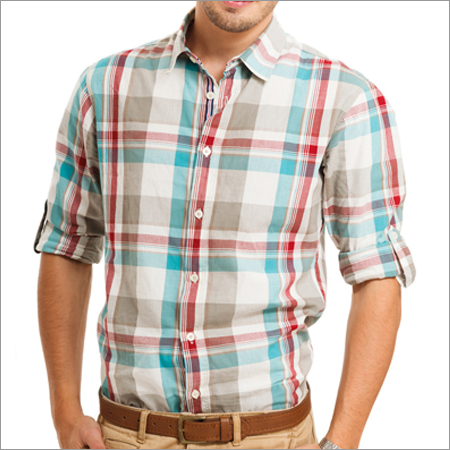 Larger Red, Blue and Light brown Checks Shirting