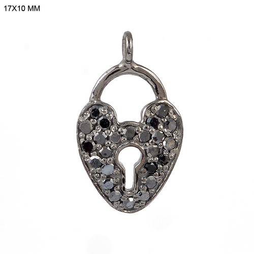 925 Silver Lock Charm Pendant Diamond Jewelry Gender: Women