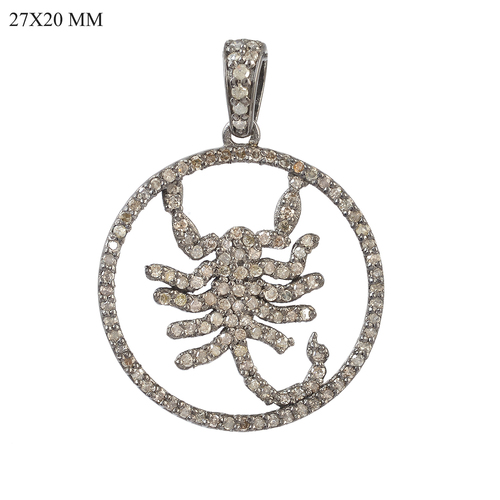 Pave Diamond Mythological Pendant - 925 Sterling Silver, 0.48 Ct Diamond, 1.69g | Unisex, Gift, Party