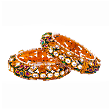 Gold Polki Bangles