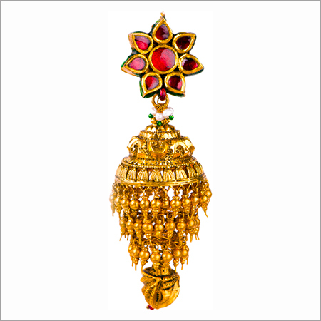 Gold Jhumka Earrings
