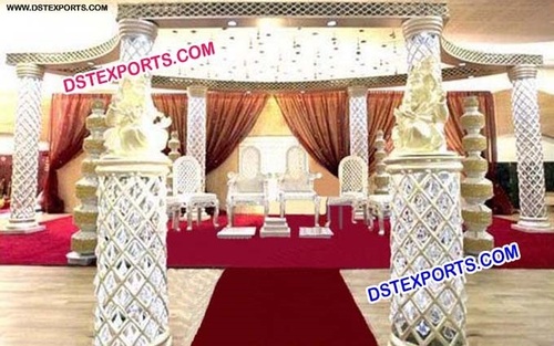 Latest Style Wedding Crystal Mandap Stage Decors