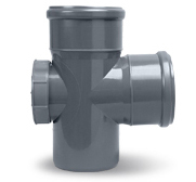 Moulded Door Tee - PVC, 75/90/110mm, Grey | Threaded Door, Easy Cleaning, 10 Bar Pressure