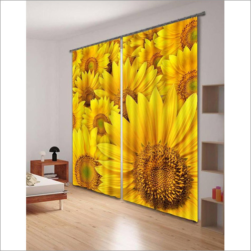 3D Curtains - Polyester 50x84 Inch, Yellow | Room Darkening, Durable Fabric, Customizable Prints
