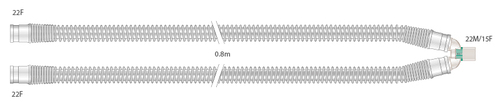 Reprocessable Clear Silicone Anaesthetic Breathing System - Silicone, 150cm, 22mm | Reusable, Autoclavable, Durable