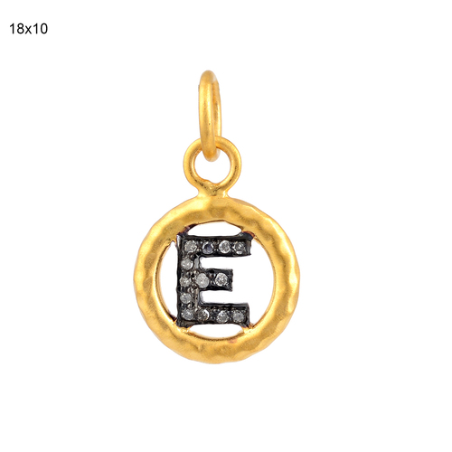 Alphabet E Gold Pendant 