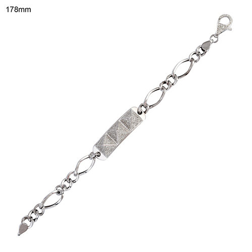 Diamond Designer Bracelets - 925 Sterling Silver, 175mm | Pave Diamond Setting, Lobster Clasp, Elegant Design
