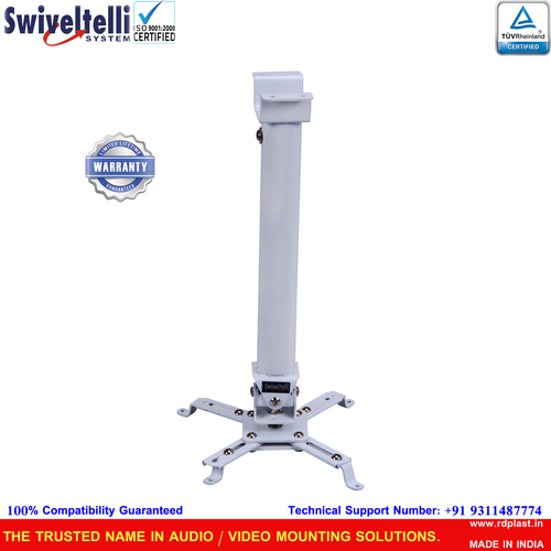 Projector Mount With Collapsible Arm - White