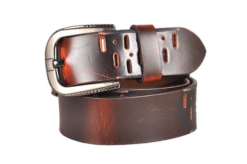Genuine Leather Men Belt - Genuine Leather, 110-130cm, Brown | Metal Buckle, Durable Design, Comfortable Fit