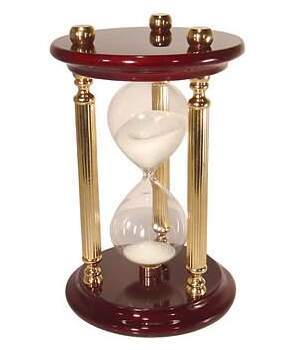 Sand Timer Wooden Brass Finish