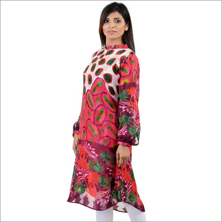 Asymmetrical Georgette Kurtis