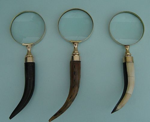 Hand Magnifier with Horn Handle